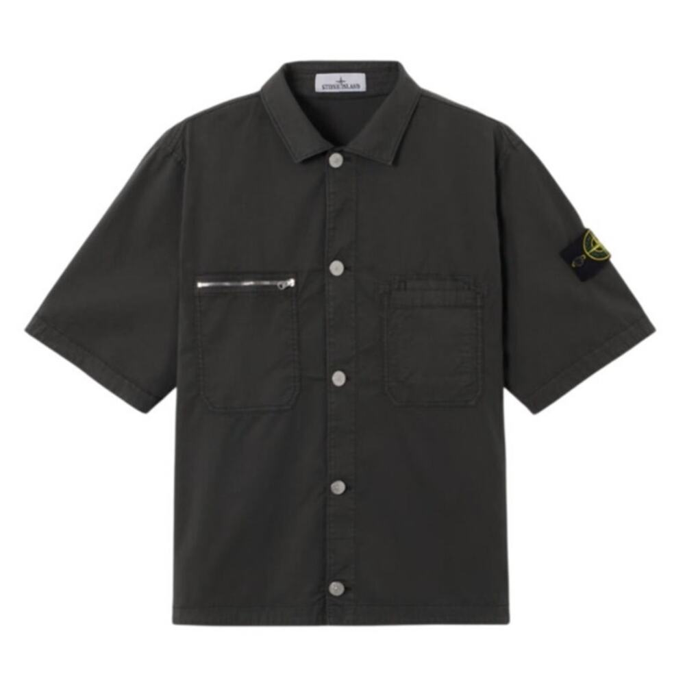 STONE ISLAND SUPIMA COTTON TWILL STRETCH-TC SS OVERSHIRT – MEN’S US M / EU 48–50
